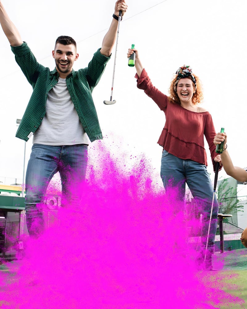THIODOON 3 Pack Exploding Balls for Golf Party Gender Reveal Prank Funny Joke for Golfers - 3 Piece Set (3 White/Blue & Pink & White) - Image 4